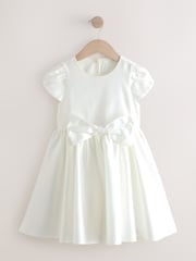 Ivory Girls Flower Bow Front Dress (3mths-10yrs) - Image 5 of 8
