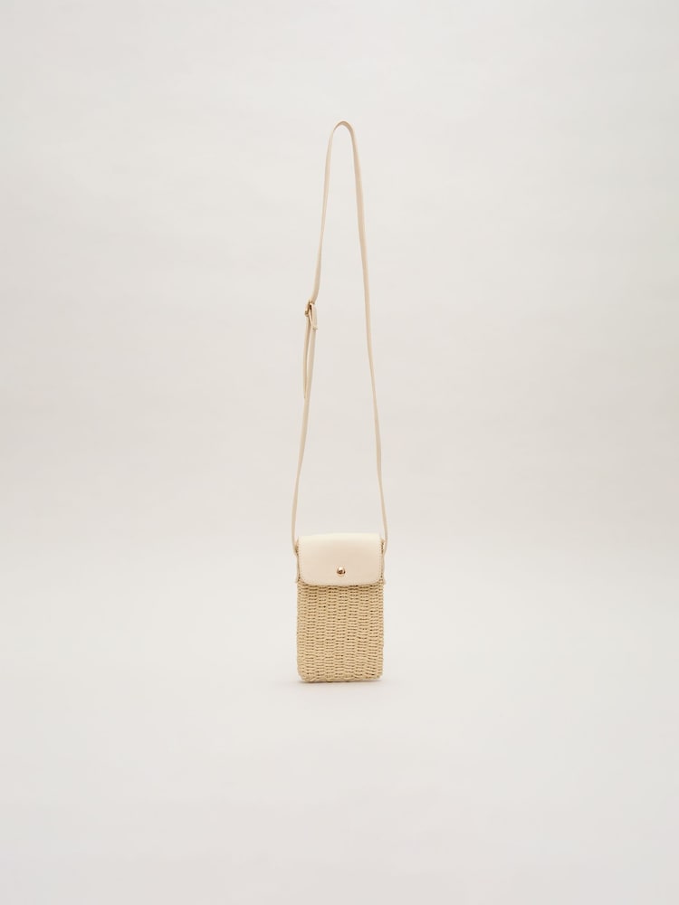 Phase Eight Natural Textured Phone Bag - Image 1 of 7 Phase Eight Natural Textured Phone Bag - Image 1 of 7