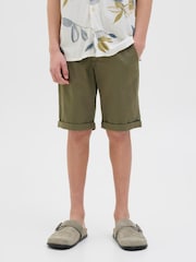 JACK & JONES Junior Green Chino Shorts - Image 1 of 5