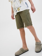 JACK & JONES Junior Green Chino Shorts - Image 2 of 5