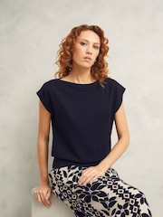 Hobbs Blue Addison Knitted Top - Image 1 of 4