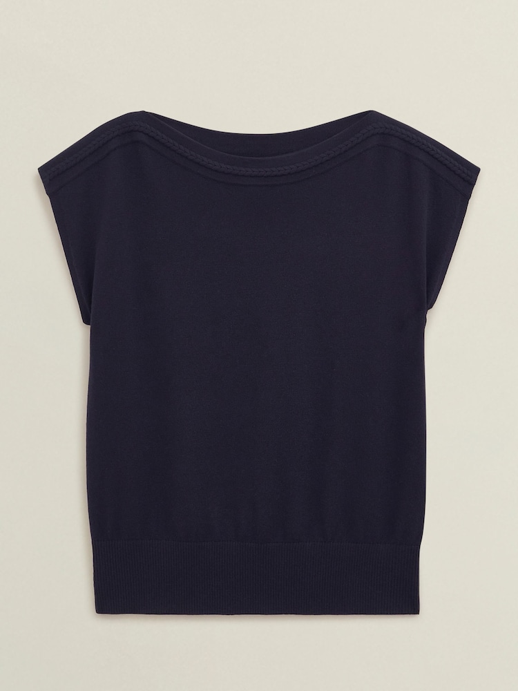 Hobbs Blue Addison Knitted Top - Image 4 of 4