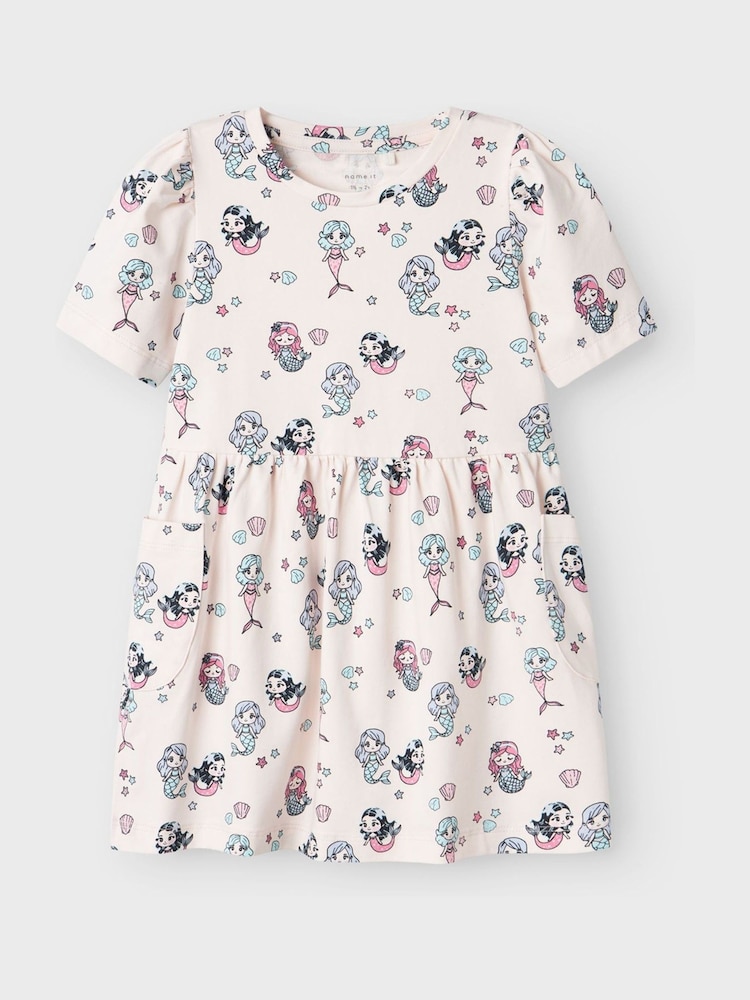 Name It White Heart Print Cap Sleeve Dress - Image 1 of 2 Name It White Heart Print Cap Sleeve Dress - Image 1 of 2