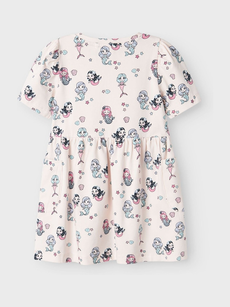 Name It White Heart Print Cap Sleeve Dress - Image 2 of 2
