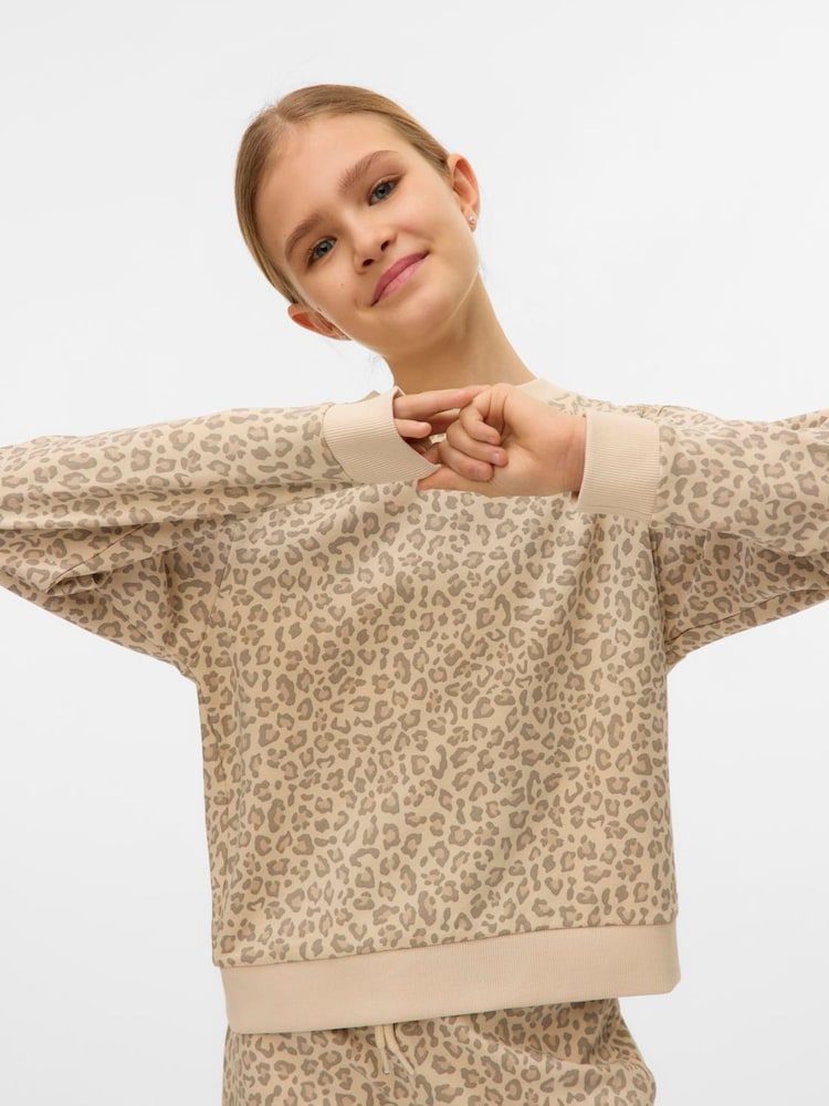 VERO MODA Printed Long Sleeved Cream T-Shirt - Imagen 1 de 5