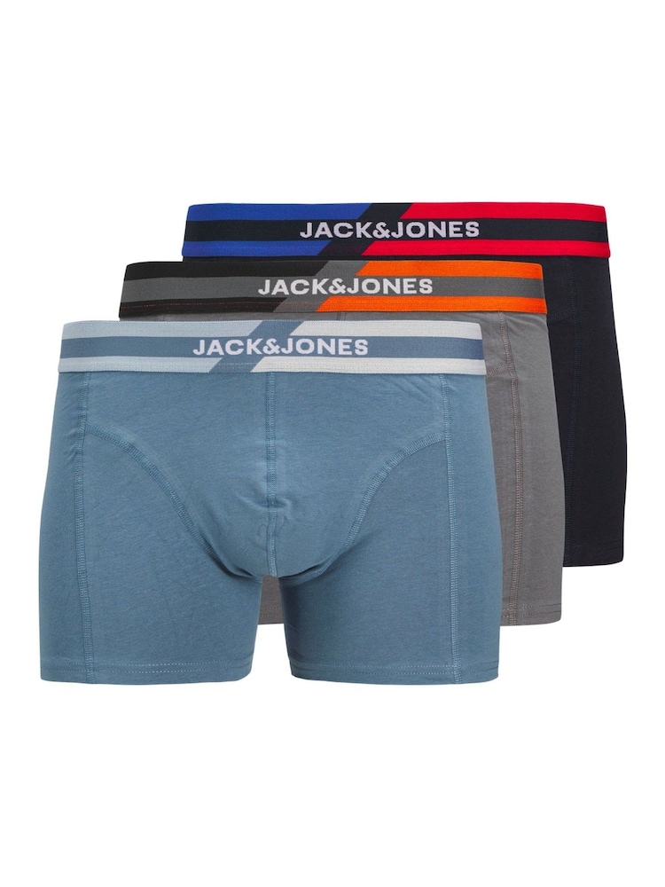 JACK & JONES Junior Blue Boxers 3 Pack - Image 1 of 2 JACK & JONES Junior Blue Boxers 3 Pack - Image 1 of 2