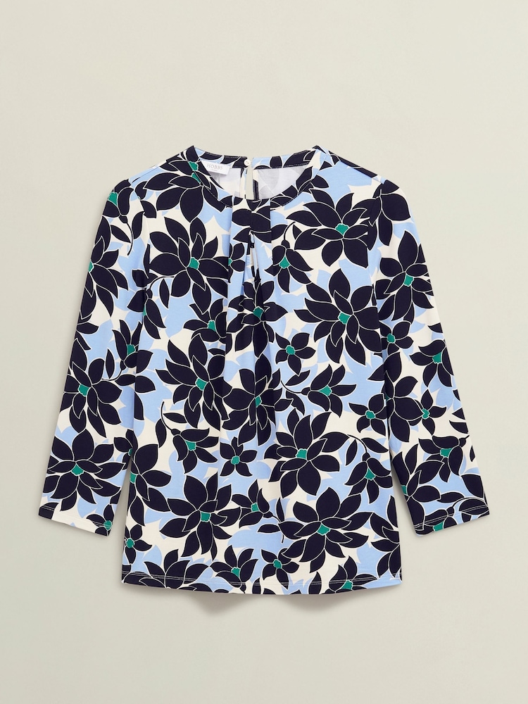 Hobbs Blue Julia Printed Top - Image 4 of 4