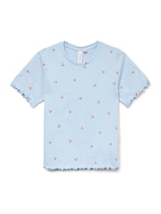 VERO MODA Blue All Over Print Short Sleeve T-Shirt - Image 4 of 5