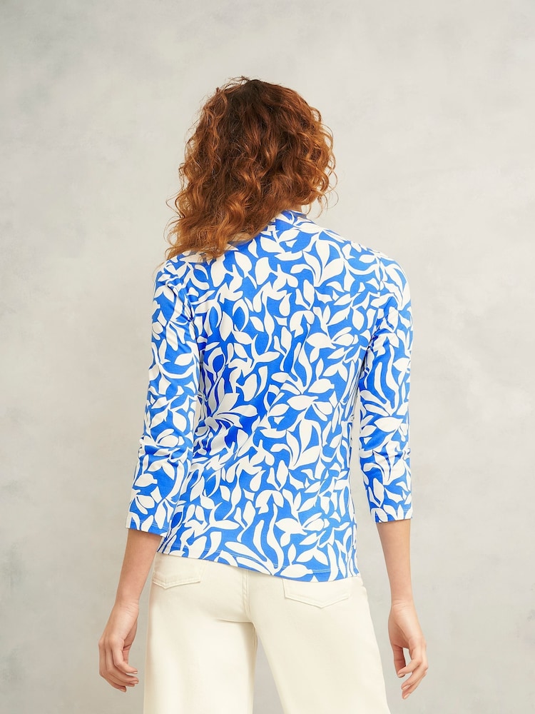 Hobbs Blue Aimee Printed Top - Image 2 of 4