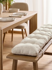 Casual Boucle Oyster Dining Bench Cushion - Image 1 of 3