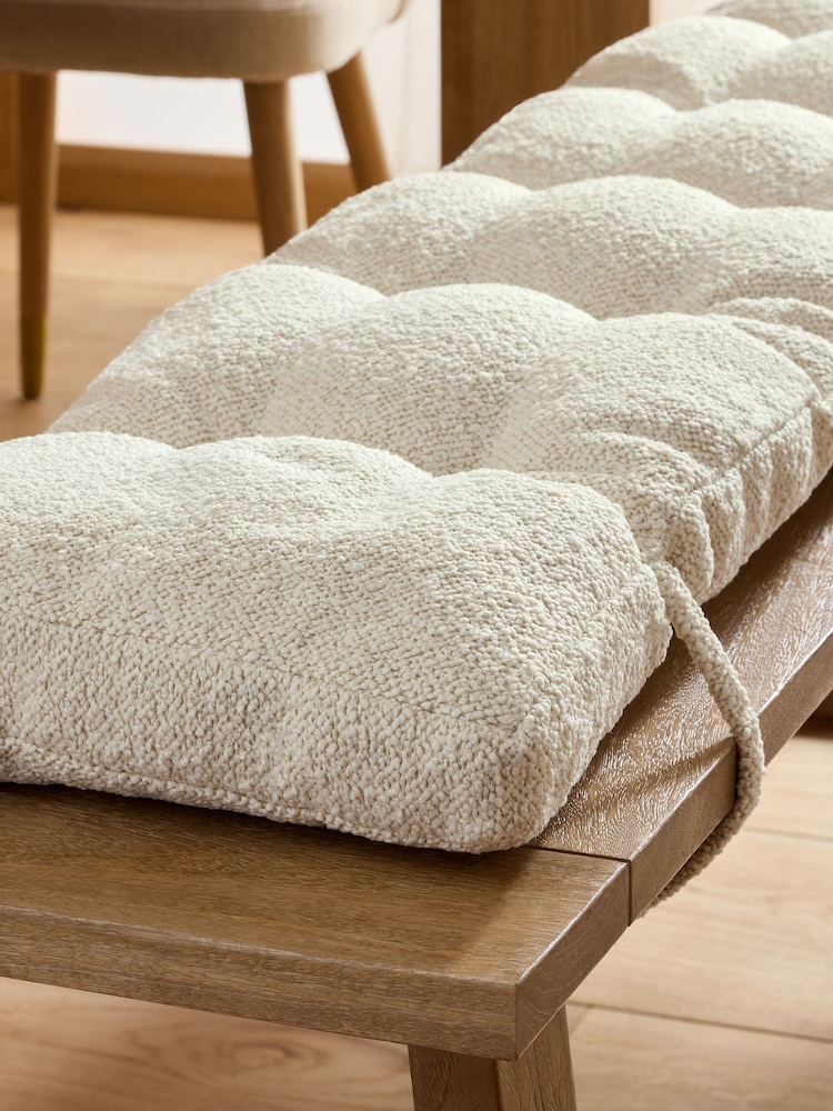 Casual Boucle Oyster Dining Bench Cushion - Image 2 of 3