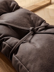 Monza Faux Leather Peppercorn Brown Dining Bench Cushion - Image 3 of 5