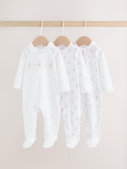 White/Pink Collar - Pack de 3 pijamas tipo pelele para bebé - Imagen 1 de 16