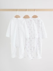 White/Pink Collar - Pack de 3 pijamas tipo pelele para bebé - Imagen 6 de 16