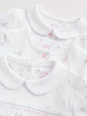 White/Pink Collar - Pack de 3 pijamas tipo pelele para bebé - Imagen 7 de 16