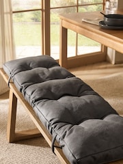 Monza Faux Leather Grey Dining Bench Cushion - Image 1 of 3
