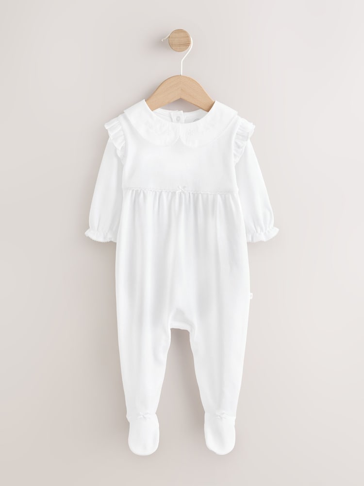 White Occasion Baby Sleepsuit (0-2yrs) - Image 1 of 7