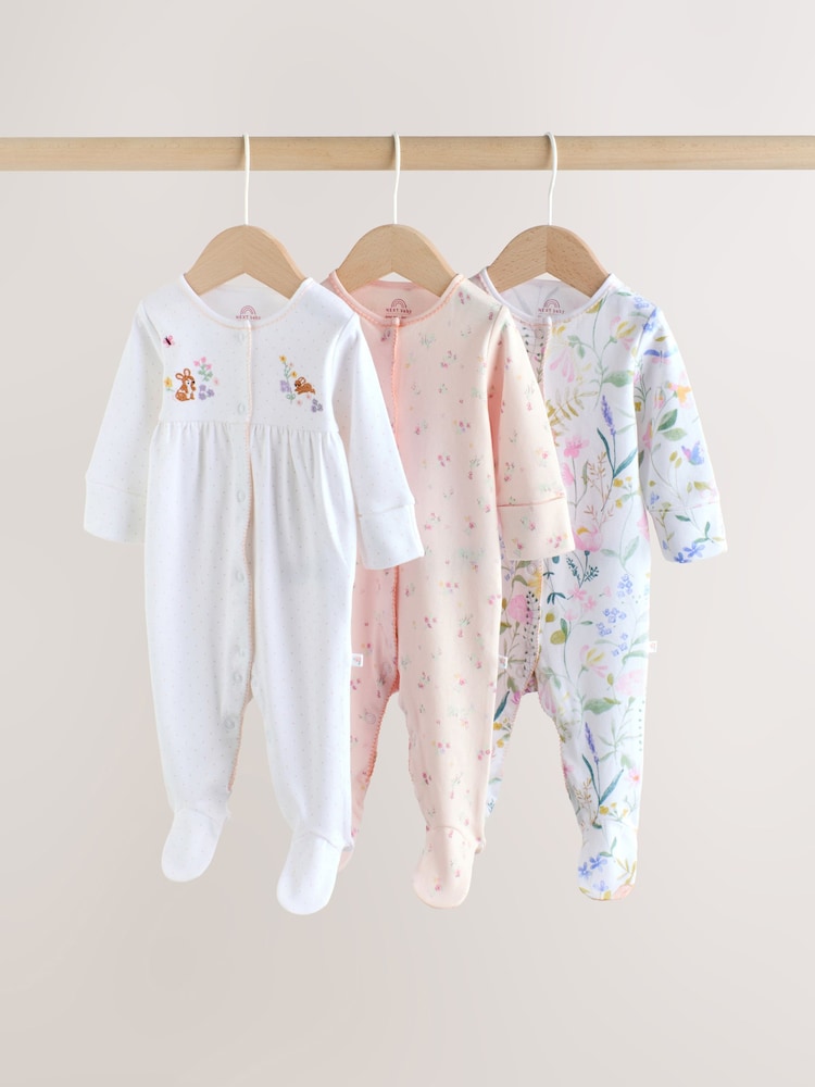 Rosa - Baby Schlafanzüge im 3er-Pack (0–2 Jahre) - Bild 1 von 3