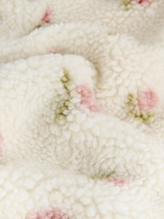 Pink Floral Collared Borg Jacket - Image 11 of 12