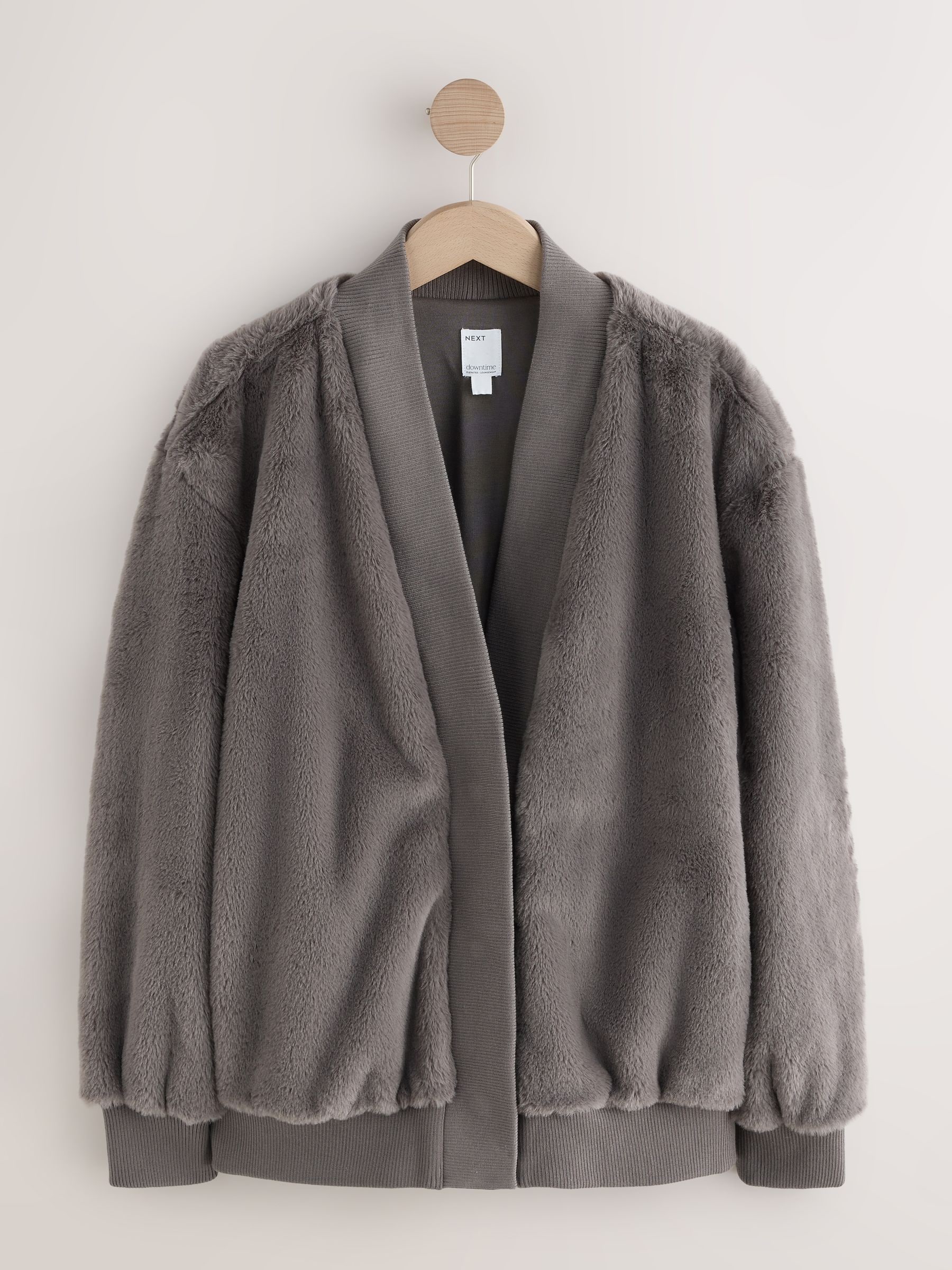 Buy Mink Brown Faux Fur Cardigan from Next Oman