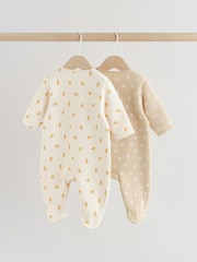 Yellow Quilted Baby Sleepsuits 2 Pack - Image 2 of 11