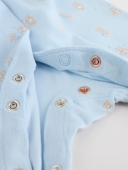 Blue 7 Pack Baby Bear Sleepsuit (0-2yrs) - Image 16 of 18