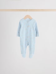 Blue 7 Pack Baby Bear Sleepsuit (0-2yrs) - Image 3 of 18
