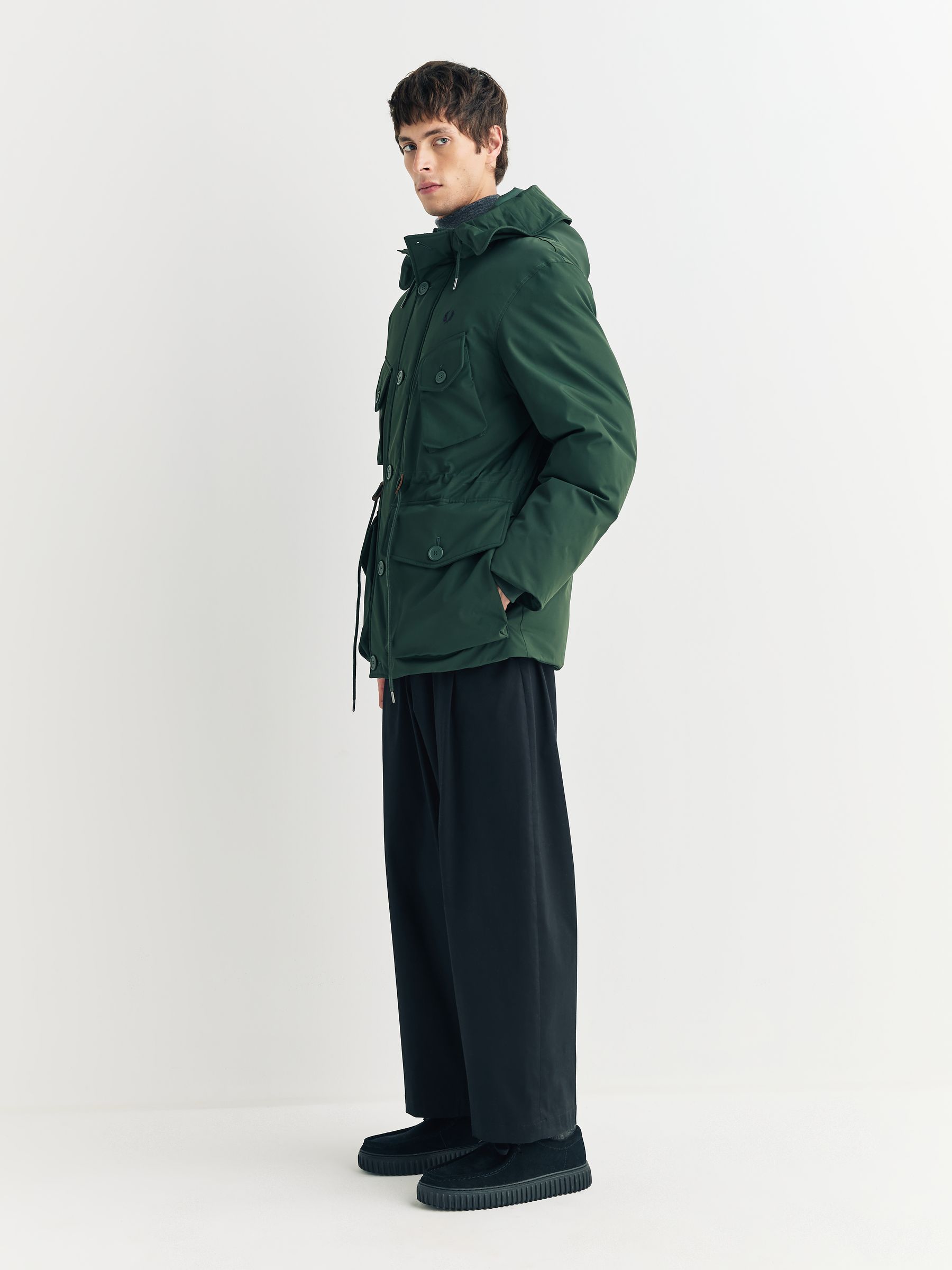 Buy Fred Perry Green Patch Pocket Puffer Jacket from Next USA