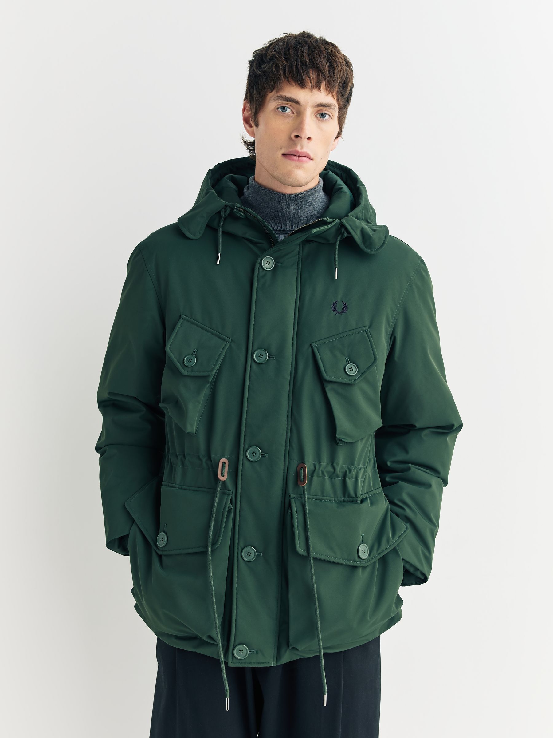 Buy Fred Perry Green Patch Pocket Puffer Jacket from Next USA