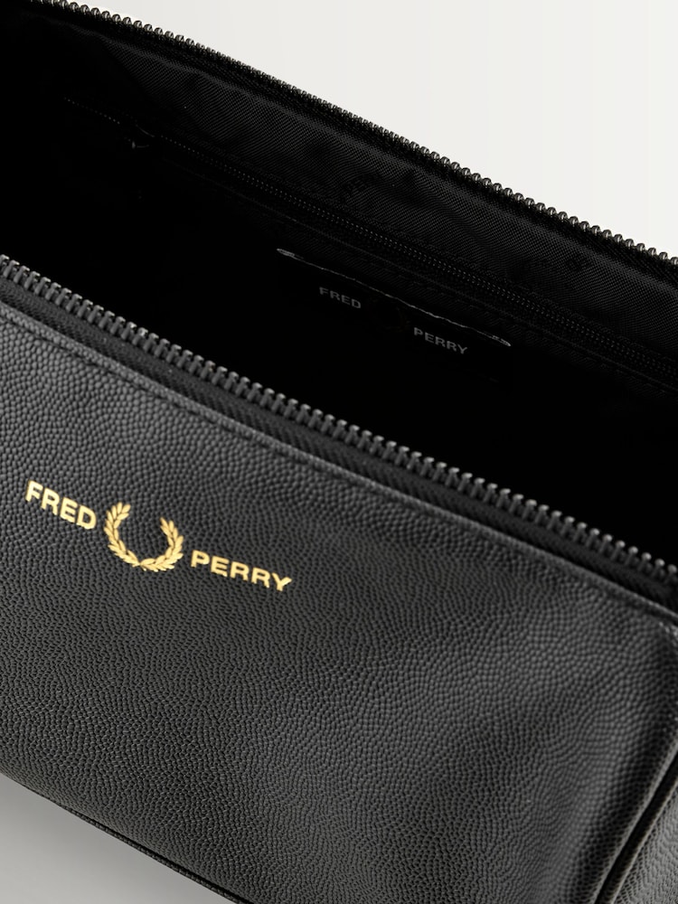 Fred Perry Scotchgrain Leather Wash Black Bag - Image 5 of 5