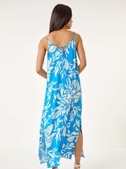 Roman Blue Petite Strappy Tiered Maxi Dress - Image 3 of 5
