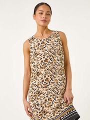Roman Natural Petite Animal Print Border Print Shift Dress - Image 1 of 3