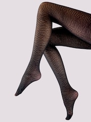 Pretty Polly Animal Black Tights & 60D Opaque 2 Pair Multipack - Image 3 of 5