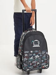 Smiggle Black Eclipse Trolley Backpack With Light Up Wheels - Image 1 of 7