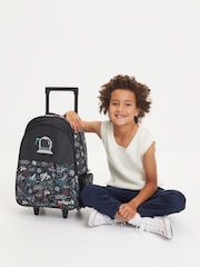 Smiggle Black Eclipse Trolley Backpack With Light Up Wheels - Image 2 of 7