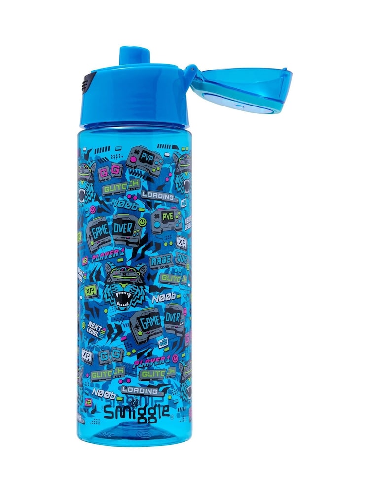 Smiggle Blue Eclipse Plastic Flip Lid Drink Bottle 750ml - Image 2 of 2