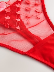 Red Premium Swiss Heart Embroidery Thong - Image 5 of 5
