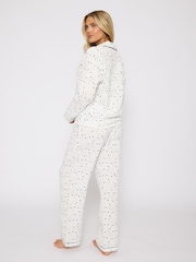Loungeable White Star Printed Woven Traditional Pyjamas - Image 6 of 6