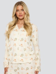 Loungeable Cream Christmas Button Shirt and Long Pyjamas Set - Image 5 of 5