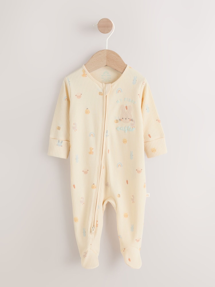 Neutral My First Easter Two Way Zip Baby Sleepsuit (0-18mths) - Image 1 of 9 Neutral My First Easter Two Way Zip Baby Sleepsuit (0-18mths) - Image 1 of 9