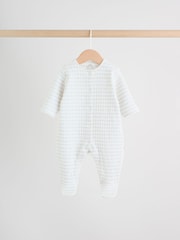 Grey Baby Quilted Sleepsuits 2 Pack - Image 5 of 13
