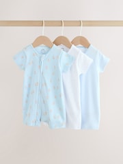 ブルー - 2 ウェイジップベビーロンパース 3 枚パック（0 ヶ月～ 3 歳） - 画像 1 / 13