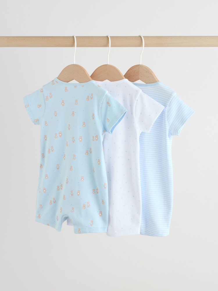 ブルー - 2 ウェイジップベビーロンパース 3 枚パック（0 ヶ月～ 3 歳） - 画像 2 / 13