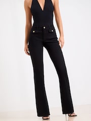 Lipsy Black Glam Flare Leg Jeans - Image 4 of 5