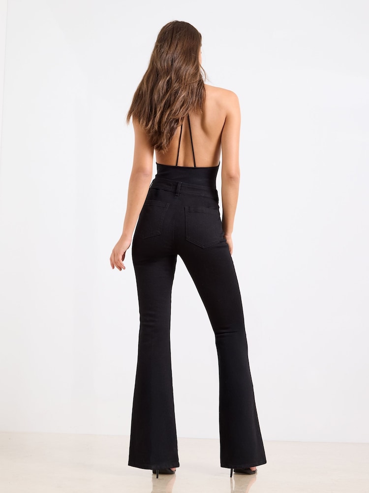 Lipsy Black Glam Flare Leg Jeans - Image 5 of 5