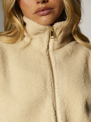 South Beach Cream Fleece Back Borg Cropped Jacket - Image 5 of 11