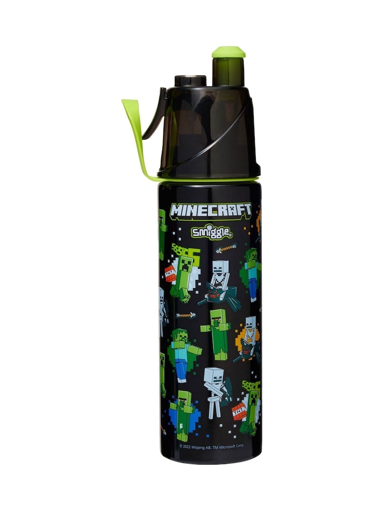 Smiggle Black Minecraft Insulated Stainless Steel Spritz Drink Bottle 500ml - Image 2 of 2