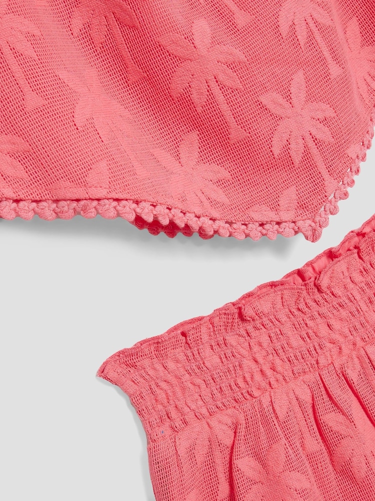 River Island Pink Girls Hanky Hem Shorts Set - Image 4 of 4