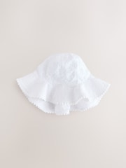Pink/White Baby Broderie Summer Hats 2 Pack (0mths-2yrs) - Image 3 of 5