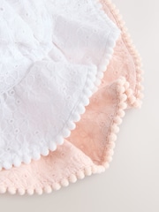 Pink/White Baby Broderie Summer Hats 2 Pack (0mths-2yrs) - Image 4 of 5